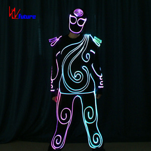 Costume de danse performant FUTURE Luminous RGB à couleurs changeantes LED et fibre optique avec casque pour Hip Hop et Danse de salon - Product Image 5