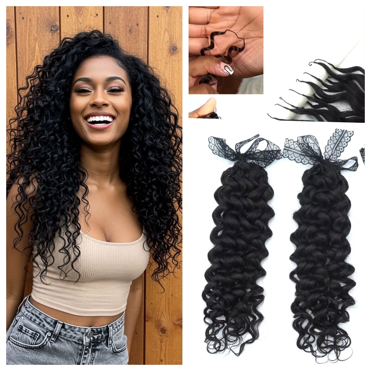 18-24" Water Wave Braiding Human Hair Bundle No Weft Remy Crochet Extensions Wholesale Factory Price for Professional Salon