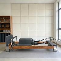 Equipo de Pilates Reformer Resistente, para Flexibilidad y Estiramiento Muscular de Cuerpo Completo, Reformer de Madera de Haya para Gimnasio