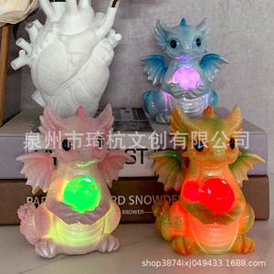 Light Up Dragon Figurine Colorful Resin Home Decor For Living Room <b>Bedroom</b> <b>Desk</b> Decoration - Product Image 4