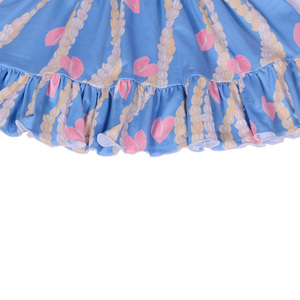 Vestido Infantil Personalizado al por Mayor Cd-6-1 con Diseño de Espalda Cruzada con Volantes, Vestido Infantil con Estampado Personalizado Hawaiano - Product Image 2