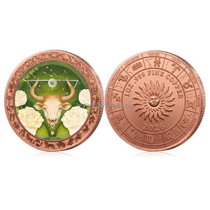 Moneta Commemorativa in Rame Puro 1 oz 999, <span class=keywords><strong>Segno</strong></span> Zodiacale <span class=keywords><strong>Ariete</strong></span>, 12 Segni Zodiacali, Moneta da Collezione, Souvenir, Regalo, Vendita all'Ingrosso - Product Image 1