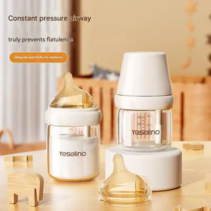 زجاجة رضاعة للأطفال حديثي الولادة خالية من مادة BPA مع شعار مخصص، مضادة للمغص، سعة 160 مل، مصنوعة من زجاج البوروسيليكات عالي الجودة لحفظ الماء والحليب - Product Image 2