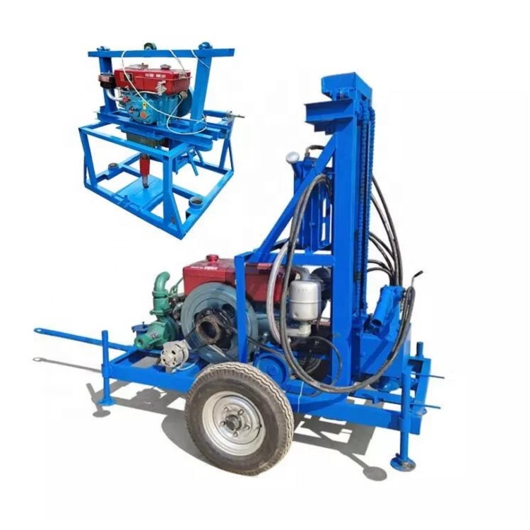 Буровая установка для бурения скважин, цена, горизонтальная буровая машина, дизельный двигатель, роторный двигатель, трактор, буровая установка, можно перемещать