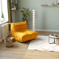 ATUNUS Drop Shipping Canapé de salon nordique jaune 1 2 3 poufs sièges Canapé sectionnel au sol Chaise paresseuse simple Ensembles de canapés