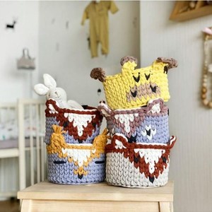 Cestas de Almacenamiento de Juguetes Pequeños y Refrigerios de Animales de Dibujos Animados Tejidas con Cuerda de Algodón de Ganchillo Y-Z, Tazones de Cuerda - Product Image 6
