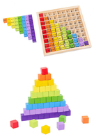 Jouets éducatifs Kds 1-9 fois Tables Jeu de société Calculer la formation Jouet de mathématiques en bois avec plateau