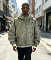 Veste coupe-vent en nylon camouflage personnalisée en gros, veste de course légère à fermeture éclair pour hommes