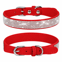 Collier pour chien en PU simple et confortable avec boucle de fermeture, bijoux étincelants