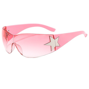 Psn <b>Rimless</b> Shield <b>Sunglasses</b> Y2k Style Unisex UV400 Outdoor Protection - Product Image 4