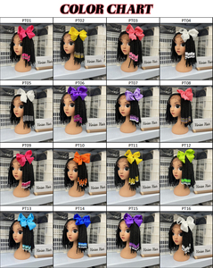 Coleta Vivian para niños con lazo y caja de cuentas estilo trenzado trenzas negro blanco cuentas transparentes extensión de cabello para niños - Product Image 2