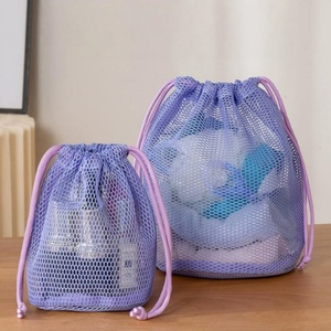 Eco-Friendly Durable Makeup <b>Bag</b> Portable Mesh Braided Pouch Transparent Water-Draining Storage Travel Gift <b>Bag</b> - Product Image 6