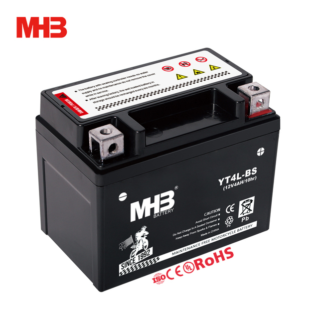 Mhb YT4L-BS Increased Power & Extended Life Lead Acid 12V 4Ah 10hr MF Motorcycle Battery for Electric-Power-Generator