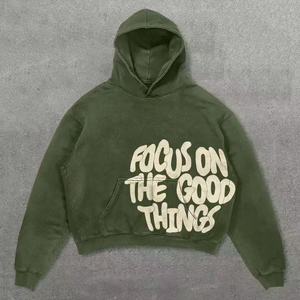 Nuova Felpa con Cappuccio da Uomo Stile Harajuku <span class=keywords><strong>Anime</strong></span> Y2K, 100% Cotone, Vestibilità Oversize, Stampa Digitale con Motivo a Lettere, Anti-Pilling - Product Image 3