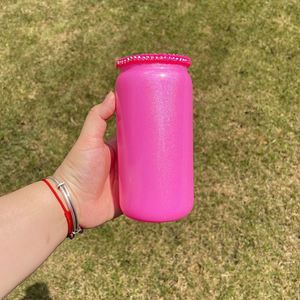Couvercles en strass réutilisables en plastique pour bocaux Mason de 16 oz avec trou pour paille, couvercles colorés en PP acrylique à large ouverture, couvercles en strass - Product Image 5