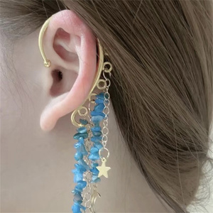 Pendientes de amatista de cristal natural Crystal Craft Healing Rose Quartz Chip Ear Hooks - Product Image 5