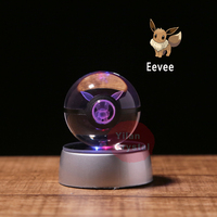 Lámpara Nocturna de Cristal K9 3D Personalizada con Diseño de Pokémon Umbreon, Regalo de Navidad