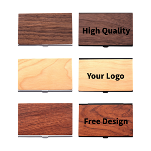 Hộp đựng danh thiếp gỗ Runwood, gỗ óc chó, gỗ beech, thiết kế miễn phí, hộp đựng danh thiếp, khắc laser logo tùy chỉnh, bộ quà tặng đựng danh thiếp - Product Image 1