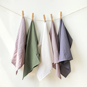 Serviettes de cuisine écologiques en coton et lin, carrées, 65% coton, 35% chanvre, polyester, lavables en machine, style nordique, nappe - Product Image 1