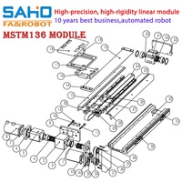 SAHO Rail de guidage linéaire en alliage d'aluminium MSTM136 à entraînement par courroie synchrone, haute précision, prix bas, avec roulement de moteur