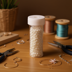 ILAN Abalorio Perline bianche da 5 mm per la creazione di gioielli e forniture per la creazione di gioielli - Product Image 3