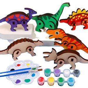 <span class=keywords><strong>Puzzle</strong></span> <span class=keywords><strong>3D</strong></span> en bois de bambou à personnaliser pour enfants, jeu d'artisanat d'animaux de dessin animé dinosaures, jeu d'artisanat pour enfants de plus de 3 ans - Product Image 1
