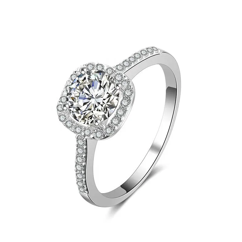 RAKOL RP117 Wedding Metal O-ring Women CZ Zirconia Rings Zircon Bridal Engagement Finger Ring For Women Jewelry 2023
