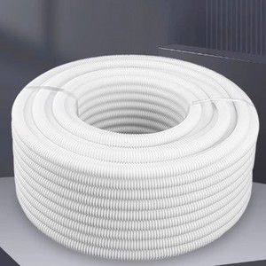 Gaine de câblage en PVC ignifuge, corruguée, épaissie et renforcée, de couleur blanche, pour câblage basse tension - Product Image 1