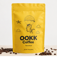 Sacs à café réutilisables personnalisés avec logo imprimé en couleur, fermeture éclair, en BOPP/AL/PE, impression numérique, faible MOQ, emballage