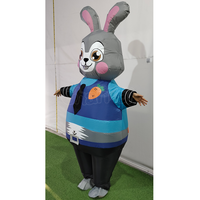 Costume gonflable de lapin policier pour adulte, tenue de mascotte amusante de dessin animé pour événements festifs et cosplay