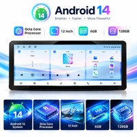 Lecteur multimédia Android pour voiture 12,3 pouces, 6 Go 128 Go, Wi-Fi double bande, 4G LTE, CarPlay filaire et sans fil pour les installateurs