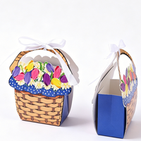 Boîtes en papier recyclables YZ écologiques pour emballages de paniers de fleurs, de bonbons de mariage et de cadeaux de fête, style artistique peint à l'huile