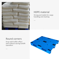 Palette en plastique Euro plate antidérapante et facile à nettoyer 1200x1000, 3 roulettes, renforcée en acier, pour chariots à 4 voies, entrepôt, rayonnage industriel