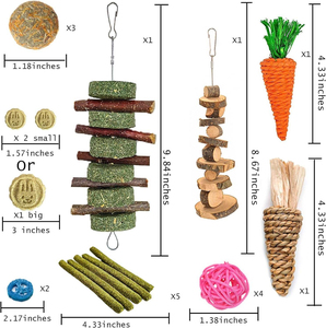 Muestra Gratis, Palitos de Madera Natural Seguros y No Tóxicos para Hámsteres y Conejos, Bolas de Madera para Masticar, Juguetes para Mascotas - Product Image 3