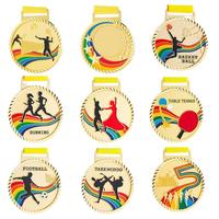 Médailles et trophées en alliage de zinc personnalisés en gros pour le cyclisme, la course à pied, la natation, la danse, les sports de combat, le taekwondo, le marathon, le badminton