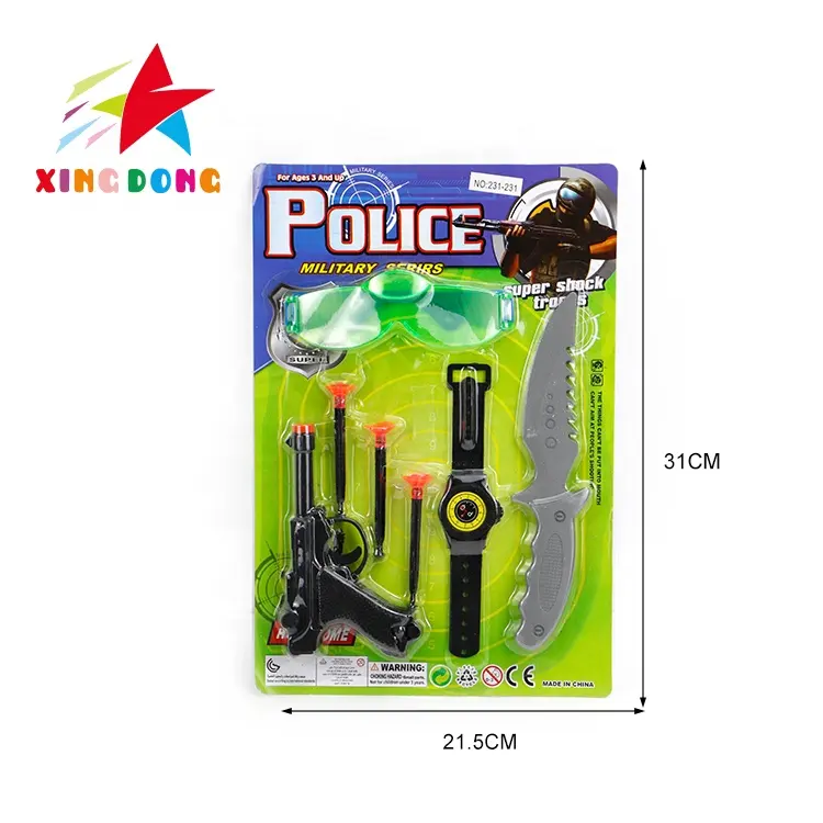 Großhandel Kinder Spielzeug Polizei Pistole Spielzeug Set Polizei Handschellen Spielzeug Spielset