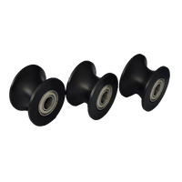 Personnalisé noir h rainure nylon poulie roulement de roue 6302z rond u v h rainure conducteur poulie coulissante transmettre 2 pouces poulie