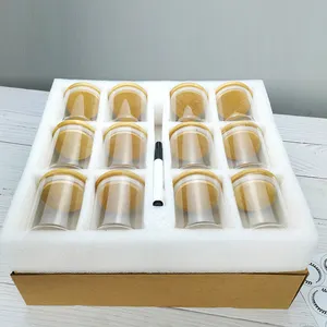 Set di barattoli di vetro ermetico ad alto contenuto di borosilicato con coperchi in bambù da 12 pezzi da cucina di vendita calda