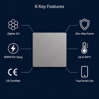 Interruptor Inteligente Zigbee Estándar Europeo Tipo 86 de 1, 2, 3 y 4 Botones con Neutro, Control por Voz con la Aplicación Tuya, Compatible con Alexa y Google Home