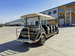 Voiture <span class=keywords><strong>de</strong></span> patrouille électrique rétro blanche 11 places avec carrosserie en acier, marque RENQI, pour les zones touristiques et les navettes hôtelières - Product Image 4