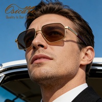 Lunettes de soleil de créateur en titane pur, marque de luxe, pour hommes, noires, Cat.3 UV400, ultra légères, 2026