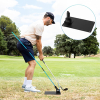 Support de bâton d'alignement de golf en métal avec plaque de base, outil d'entraînement réglable pour l'analyse de la trajectoire du swing, logo personnalisé, vente en gros