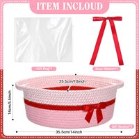 Panier-cadeau pour la Saint-Valentin, paniers en corde de coton vides pour le rangement et l'organisation à la maison, petit bac de rangement