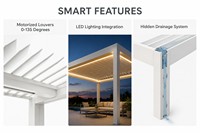Gazebo de jardin motorisé en aluminium européen pour les fêtes en plein air, les rassemblements, les terrasses de restaurants - Dimensions personnalisables, imperméable