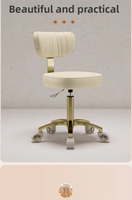 Chaise de coiffeur SW, tabouret de salon de beauté, roulettes pivotantes, hauteur réglable, pour salon de coiffure, extension de cils