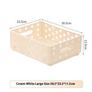 Hot Selling <strong>Plastic</strong> Square Handle Multifunction Modern Hollow Flower Storage <strong>Basket</strong> Solid Color Sorting Household Storage - Product Image 6