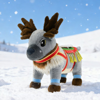 Fabricant de peluches, jouet d'animal à chevaucher personnalisé, renne de Noël, jouet en peluche pour enfants, animaux à chevaucher, intérieur