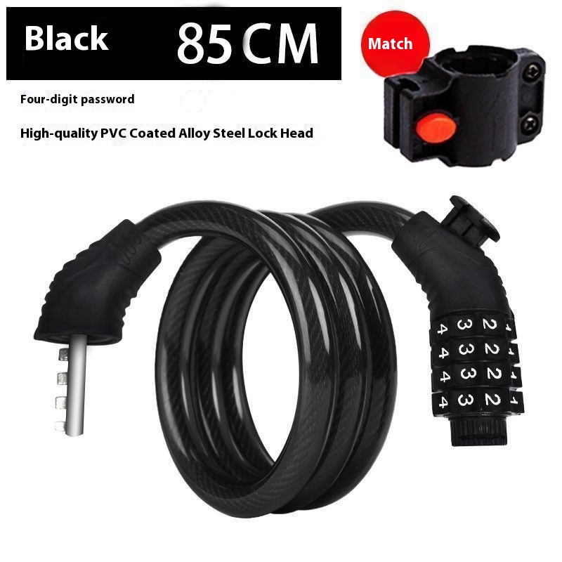 85cm long, four-digit combination lock - with alloy lock body