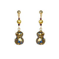 TANGPEI Boucles d'oreilles en céramique et alliage doré bleu pour femme, bijoux fantaisie