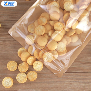 Commercio all'ingrosso per uso alimentare marrone Kraft Stand up custodia richiudibile frontale trasparente trasparente per noci Pet chicchi <span class=keywords><strong>di</strong></span> tè chicchi <span class=keywords><strong>di</strong></span> caffè biscotto - Product Image 4